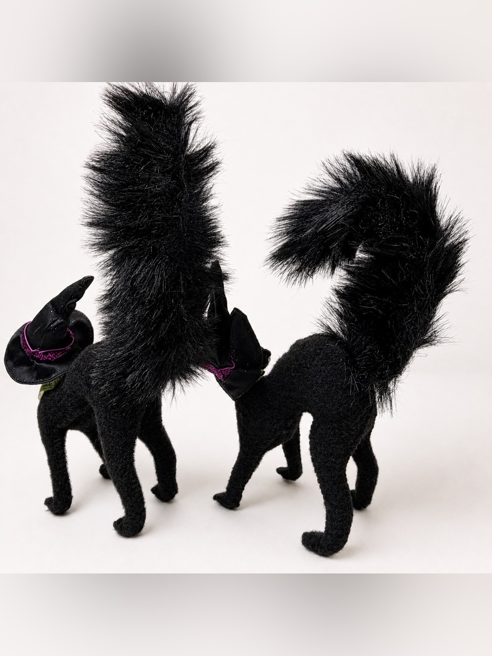 Annalee Black Cat Pair Halloween Decor Bendable Vintage Dolls - Picture 10 of 12